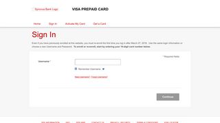 Visa Prepaid Card - Sign In - visaprepaidprocessing.com
