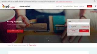 TCF Bank Visa Personal Credit Card Payments - First Bankcard