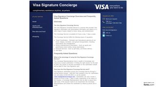 FAQs - Visa Signature Concierge