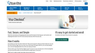 Visa Checkout®—Online Checkout Made Easier - Star One Credit ...