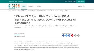 ViSalus CEO Ryan Blair Completes $55M Transaction And Steps ...