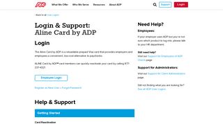 Login & Support | ADP Aline Card Login - ADP.com