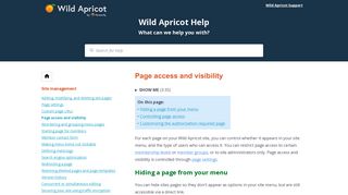 Page access and visibility - Wild Apricot Help