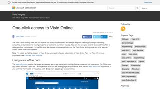 One-click access to Visio Online – Visio Insights - MSDN Blogs