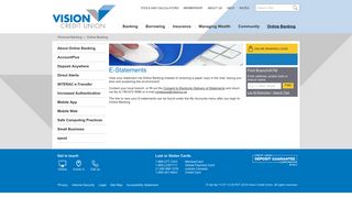Vision Credit Union - E-Statements