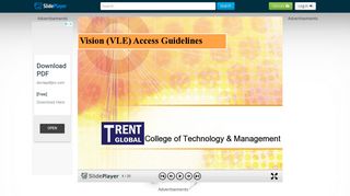 College of Technology & Management Vision (VLE) Access ...