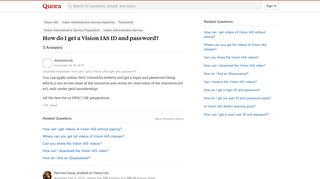How to get a Vision IAS ID and password - Quora