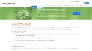 Single Sign On(SSO) solution for Gracehill Vision LMS - miniOrange