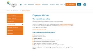 Vision Super - Employer Online