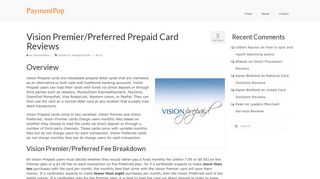 Vision Premier/Preferred Prepaid Card Reviews | PaymentPop