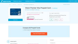 Vision Premier Visa Prepaid Card Reviews - Prepaid Cards ...