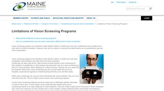Limitations of Vision Screening Programs