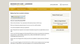 Patient Portal Log In - Madison Eye Care