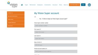 Vision Super - My Vision Super account