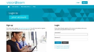 Login to your account | Vision2learn