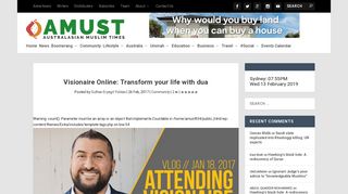 Visionaire Online: Transform your life with dua | AMUST
