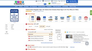 All Visitors and Vendors Sign In At Office Sign - Visitor Sign, SKU: K ...