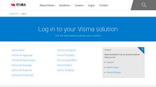 Log in to your Visma solution - Visma