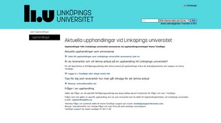 Upphandlingar: Linköpings universitet