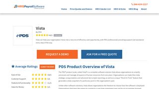 PDS Vista HRMS - Request Free HRIS Payroll Software Demos