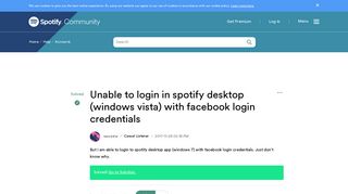Solved: Unable to login in spotify desktop (windows vista... - The ...