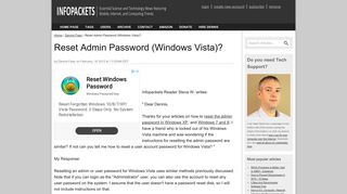 Reset Admin Password (Windows Vista)? | www.infopackets.com