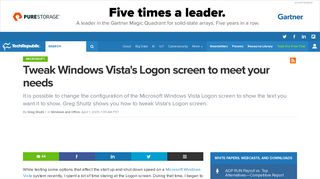 Tweak Windows Vista's Logon screen to meet your ... - TechRepublic