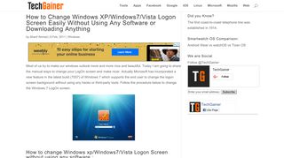 How to Change Windows XP/Windows7/Vista Logon Screen Easily ...