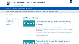 WebCT Vista - UBC CTLT - University of British Columbia