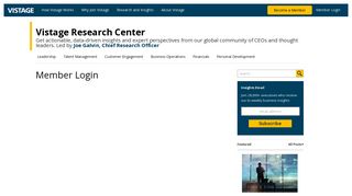 Member Login | Vistage Research Center