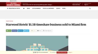 Starwood Hotels' $1.5B Vistana Signature Experiences sold to Interval ...