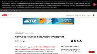Gay Couple Drops Suit Against Vistaprint - ASI