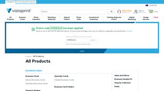 Product List - Vistaprint