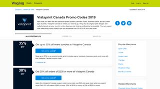 Vistaprint Canada Promo Codes & Discount Codes 2019 - WagJag