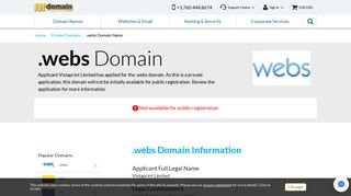 .webs Domain Registration - .webs Domains - Vistaprint Limited ...
