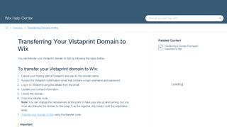Transferring Your Vistaprint Domain to Wix | Help Center | Wix.com