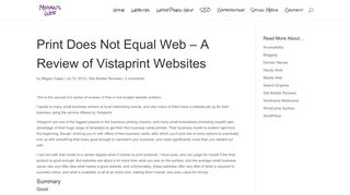 Vistaprint Website Review - Megan's Web