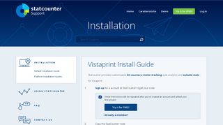Vistaprint - Free Hit Counter, Visitor Tracker and Web Stats - Statcounter
