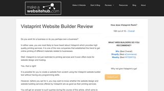 Vistaprint Site Builder Review - Make A Website Hub