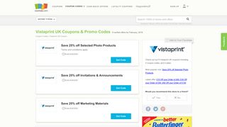 25% off Vistaprint UK Coupons, Promo Codes 2019