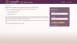 GST Web Portal - Vistara