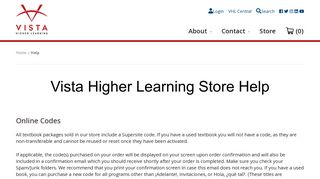 Vista Higher Learning Store Help