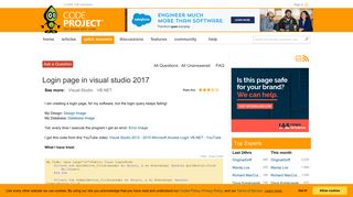 [Solved] Login page in visual studio 2017 - CodeProject