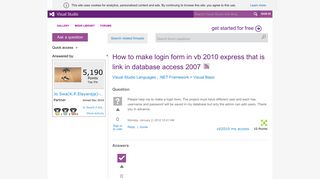 How to make login form in vb 2010 express that is link in database ...