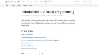Introduction to Access programming - Access - Office Support