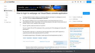 How to login to webpage via Visual Basic console application ...