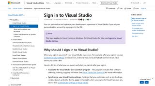 Sign in to Visual Studio | Microsoft Docs
