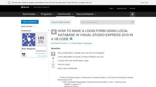 HOW TO MAKE A LOGIN FORM USING LOCAL DATABASE IN VISUAL STUDIO ...