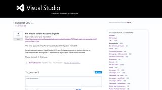 Fix Visual studio Account Sign In – Visual Studio