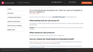 I'm a Visual Studio Dev Essentials user. | Pluralsight